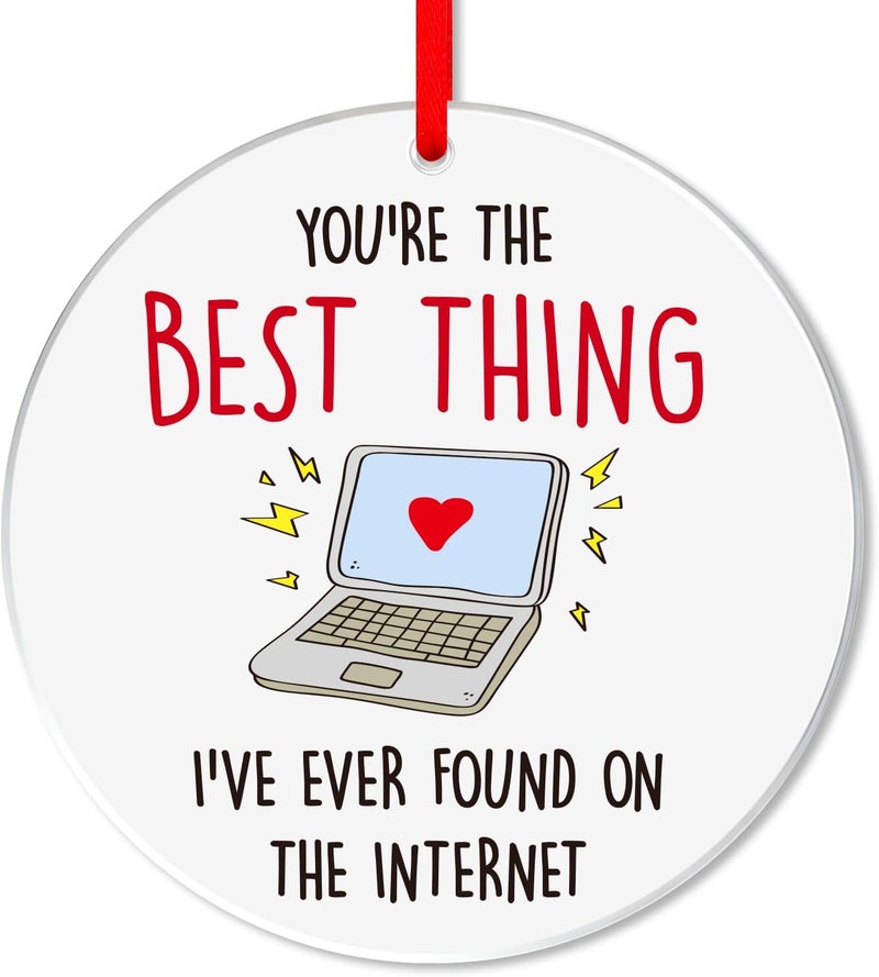 PETCEE Valentine's Day Ornaments - Romantic Valentines Ornaments for Tree Decorations Valentines Day Gifts for Boyfriend Girlfriend Anniversary Keepsake Gifts for Husband Wife Women Men - Image 1